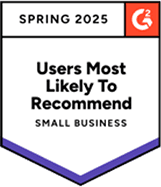 Users Most Likely To Recommend — G2 Spring 2025, Small Business